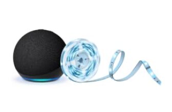 Echo Dot (Neueste Generation) mit Alexa+, Anthrazit + Tapo L900A-5 Smarter LED-Leuchtstreifen, 5m Mehrfarbig, Sprachgesteuerte Beleuchtung im Set