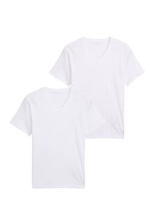 TOM TAILOR Herren T-Shirt mit V-Ausschnitt im Doppelpack, 20000 – White, L