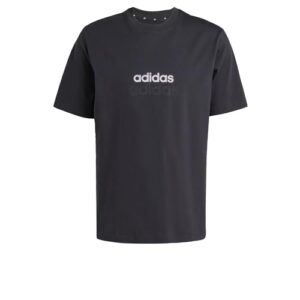 adidas Herren Essentials Linear Single Jersey Shirt, Black/White, L