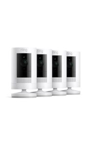 Ring Außenkamera Akku (Stick Up Cam Battery) | Überwachungskamera aussen mit 1080p-HD-Video, WLAN, witterungsbeständig, geeignet für Haus & Grundstück, Alexa-kompatible Sicherheitskamera | 4 Kameras