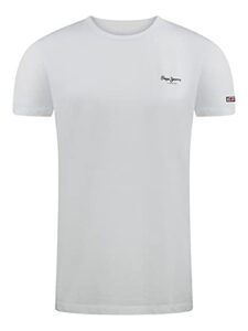 Pepe Jeans Herren Original basis 3 N T shirt, Weiß (White), M EU