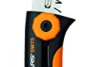Fiskars Handsäge für frisches Holz, Grobzahnung, Sägeblattlänge: 16 cm, Einziehbar, Rostfreies Stahl-Sägeblatt, Schwarz/Orange, Xtract, SW73, Länge: 35 cm, 1000613