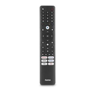 Hama Universal‑Fernbedienung für TCL TVs, IR Ersatzfernbedienung mit Lernfunktion, 6 App‑Tasten (Netflix, Prime, Disney+), Stream-Taste, Easy‑Mode, 10 m Reichweite