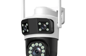 Guudgo 6MP Ultra HD WIFI IP Kamera mit dreifacher Linse,farbige Nachtsicht,wasserdicht,355-Grad-Schwenk-Neigung,Zwei-Weg