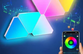 Elfeland 6Pack RGBIC Dreiecks-Quantum-Lichtpaneele DIY mit Musik-Synchronisation APP und Fernbedienung für Gaming-Atmosp