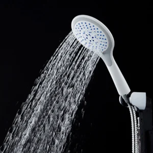 Set aus 2 Duschköpfen mit Regenstrahlaufnahme aus Silikongel, druckfester Duschset