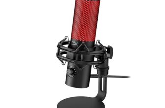 HyperX QuadCast 2, USB-Mikrofon für Gaming, Streaming und Podcasting, Tippen-zum-Stummschalten-Sensor, LED-Beleuchtung, 24-Bit/96-kHz-Aufnahmen, 4 Richtcharakteristiken, Dämpferhalterung, Schwarz