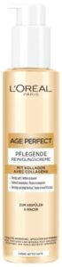 L’Oréal Paris Kollagen Experte Nährende Reinigungscreme, Creme-zu-Schaum-Reiniger für eine sanfte Reinigung und Pflege der Haut, Age Perfect, 150 ml