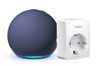 Echo Dot (5. Generation) | Tiefseeblau + TP-Link Tapo P110MA WLAN-Steckdose mit Energieverbrauchskontrolle, Funktionert mit Alexa – Smart Home-Einsteigerpaket