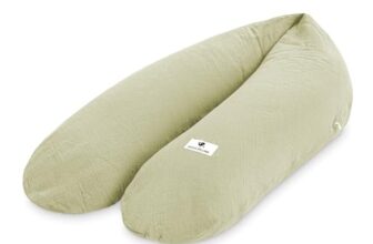 Julius Zöllner Stillkissen Musselin | Schwangerschaftskissen, Seitenschläferkissen & Lagerungskissen in einem | 100% Baumwolle, Oeko-TEX Standard 100 | Lime
