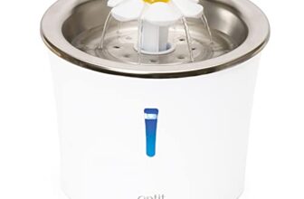Catit Edelstahl Blumenbrunnen mit Dreifachfilter Trinkwasserbrunnen Katze 3L