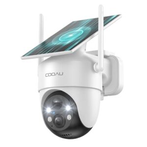 COOAU 2K Überwachungskamera Aussen Akku Solar-Outdoor Kamera Überwachung