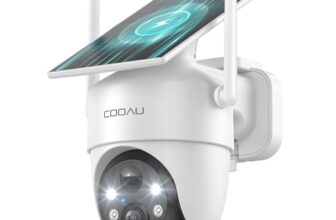 COOAU 2K Überwachungskamera Aussen Akku Solar-Outdoor Kamera Überwachung