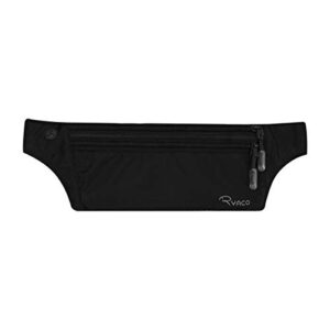 RYACO Geldgürtel für Damen und Herren, Versteckt Bauchtasche Flach mit RFID Blocker, Bauchtasche Diebstahlsicher für Reisen unter Kleidung Tragbar – Schwarz