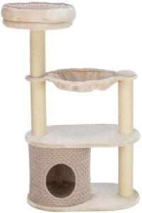 TRIXIE Katzen-Kratzbaum Alessia, mehrstöckig – 114 cm, lichtgrau/Sand