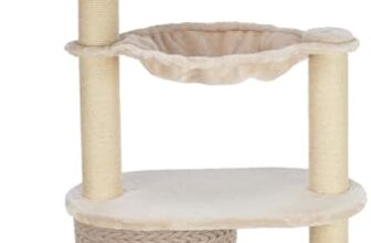 TRIXIE Katzen-Kratzbaum Alessia, mehrstöckig – 114 cm, lichtgrau/Sand