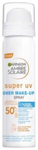 Garnier Ambre Solaire Super UV Over Make-up Spray LSF 50+ – Sonnenschutz-Spray für das Gesicht, Schützt vor Sonnenbrand und Hautbildverschlechterung, Mit Hyaluronsäure