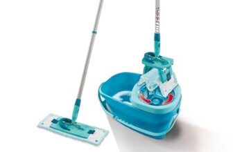 Leifheit Wischmopp Set mit Eimer CLEAN Twist M Ergo, Mop-Rotationssystem