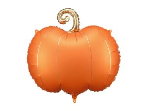Folienballon Kürbis 62x59cm – Ballon für Helium oder Luft – Luftballon für Geburtstag Erntedankfest Herbstparty – Halloween Folienluftballon – Partydeko Orange Gold