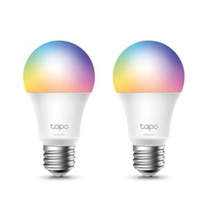 Tapo TP-Link smarthome E27 Glühbirne, glühbirnen, Mehrfarbrige smart lampe, zubehör, kompatibel mit Alexa, Google Assistant, App, energiesparend, Kein Hub notwendig (2 Pack)