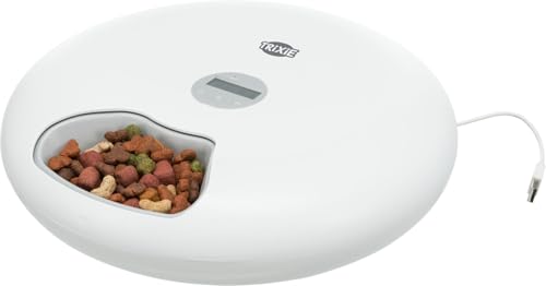 TRIXIE Futterautomat TX5+1 – weiß 6 × 0,18 l/ø 32 × 8 cm