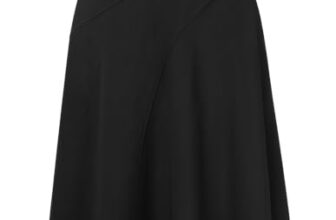 Kate Kasin Damen A-Linie Röcke Elastische Taille Business Röcke mit Taschen
