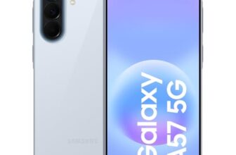 Samsung Galaxy A57 5G, Schlankes AI-Smartphone, Awesome Intelligence, 256 GB Speicherplatz, 50 MP Weitwinkel-Kamera, Bis zu 2 Tage Akkulaufzeit, IP68 e Icyblue, 2,5 Jahre Herstellergarantie, [Color]