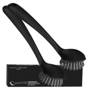 blackswedenhome. Spülbürste Schwarz – Hochwertige Geschirrbürste, Abwaschbürste, Küchenbürste mit robusten Borsten – Langlebiges Spülbürsten Set 2 Stück