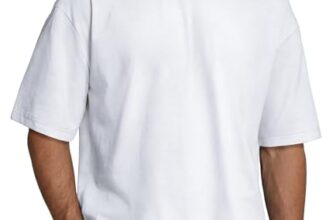 T Shirt Herren Sommer Tops Männer Oversized Tshirt(Weiß,L)