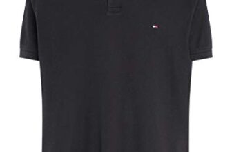 Tommy Hilfiger Herren 1985 Regular Mw0mw17770 Kurzarm Poloshirts, Schwarz, L EU