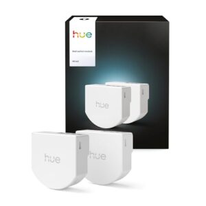 Philips Hue kabelgebundener Smart Switch, 2er-Pack, für die einfache Steuerung der Hue-Leuchten, ohne Batterien, steuerbar via App oder Sprachbefehl, kompatibel mit Apple Home, Google Home und Alexa