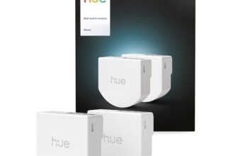 Philips Hue kabelgebundener Smart Switch, 2er-Pack, für die einfache Steuerung der Hue-Leuchten, ohne Batterien, steuerbar via App oder Sprachbefehl, kompatibel mit Apple Home, Google Home und Alexa