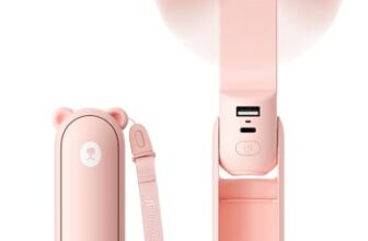 JISULIFE 3-in-1 Tragbarer Ventilator mit Powerbank und Taschenlampe