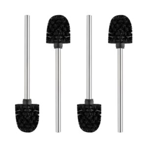 Ibergrif 4 Ersatz WC Bürste Toilettenbürste mit Edelstahlgriff, Schwarz