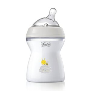 Chicco Natural Feeling Anti-Kolik Babyflasche für 2+ Monate, 250 ml, mit Weichem Silikonsauger und Doppelventil, Natürliches und Instinktives Gefühl beim Saugen, Kunststoffflasche