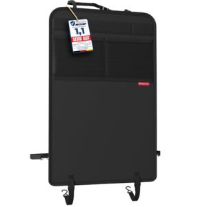 ATHLON TOOLS Rückenlehnen-Schutzmatte beschichtet, Rückenlehnenschutz Auto Kick-Matte, verstärkt – mit Netztaschen – schmutzabweisend, pflegeleicht und wasserabweisend