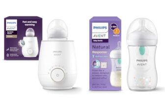 Set aus AVENT Schneller Premium-Fläschchenwärmer Modell SCF358/00 + Philips AVENT Babyflaschen Natural Response – Babyflaschen mit AirFree Ventil, 260 ml, BPA-frei (Modell SCY673/82)