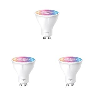 TP-Link Tapo smarte WLAN Glühbirne GU10 Tapo L630, Energie sparen, 3.5W Entspricht 50W, Mehrfarbrige dimmbare alexa smarte lampe, smart home alexa zubehör, 16 Mio Farben (Packung mit 3)