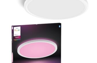 Philips Hue Devote Slim Deckenleuchte, M, 421 mm, Rund, Weiß