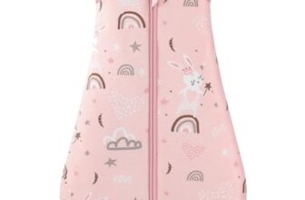 Looxii Schlafsack Baby Winter Baumwolle Winterschlafsack 2.5 TOG Schlafsäcke Warm Babyschlafsack Neugeborene für Herbst Winter Pink Kaninchen 0-6 Monate