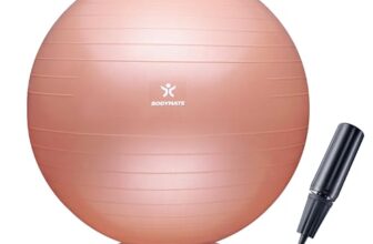 BODYMATE Gymnastikball Sitzball Trainingsball mit GRATIS E-Book inkl. Luft-Pumpe, Ball für Fitness, Yoga, Gymnastik, Core Training, für starken Rücken als Büro-Stuhl NEW Rose Gold 65cm