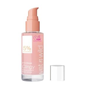Wet n Wild Prime Focus Clingy Serum Primer, Fixiert das Make-up für bis zu 16 Stunden, Feuchtigkeitsspendende und Nährende Formel mit Niacinamid und Glycerin für einen Strahlenden Teint, 27,1 ml