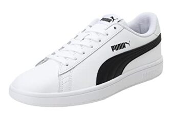 PUMA Unisex Puma Smash v2 L Low-Top, Puma White-Puma Black, 44 EU