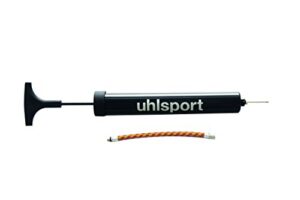 uhlsport Ballpumpe klein (6″), für Fußball, Volleyball & Co., kompakte Luftpumpe mit flexibler Verlängerung, ideale Pumpe für unterwegs, 100118701, Schwarz