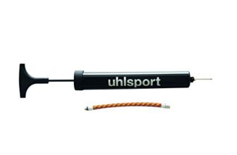 uhlsport Ballpumpe klein (6″), für Fußball, Volleyball & Co., kompakte Luftpumpe mit flexibler Verlängerung, ideale Pumpe für unterwegs, 100118701, Schwarz