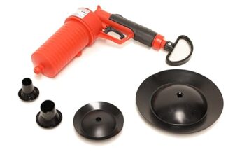 Rothenberger Industrial Pressluft Rohrreiniger inkl. 4 Gummiadapter I Rohr frei in Bad, Küche, WC Reinigung mit Luftdruck I leichte Handhabung – für den Hausgebrauch I 1500000006
