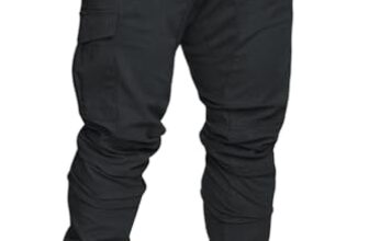 Cindeyar Herren Hosen Slim Fit Casual Jogger Sporthose Freizeithose Cargo Chino Jeans Hose (Schwarz 01,L)