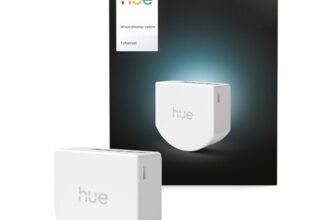 Philips Hue kabelgebundener Dimmerschalter, 1er-Pack, macht herkömmliche Leuchten smart, Timer und Zeitpläne, App, Sprachbefehle, kompatibel mit Apple Home, Google Home und Alexa