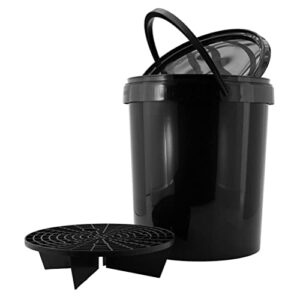 AutoStyle Autowascheimer 15L Schwarz + Deckel + Grit/Seib