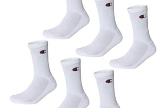 Champion Unisex Basics 6pk Crew Sportsocken, Weiß, 43-46 EU